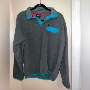 Patagonia Synchilla Size L Gray and Teal